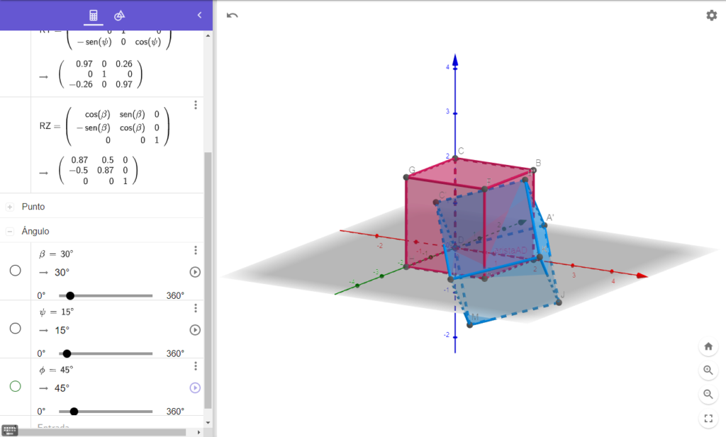 Rotación 3D con Ángulos de Euler
