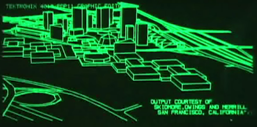 Mapa de la ciudad de San Francisco creado en la Tektronix 4010