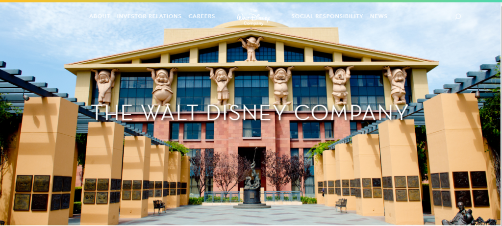 Página de Walt Disney Company con WordPress