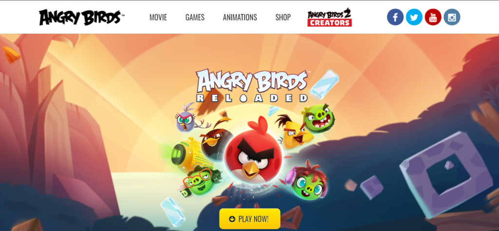 Página de Angry Birds con WordPress