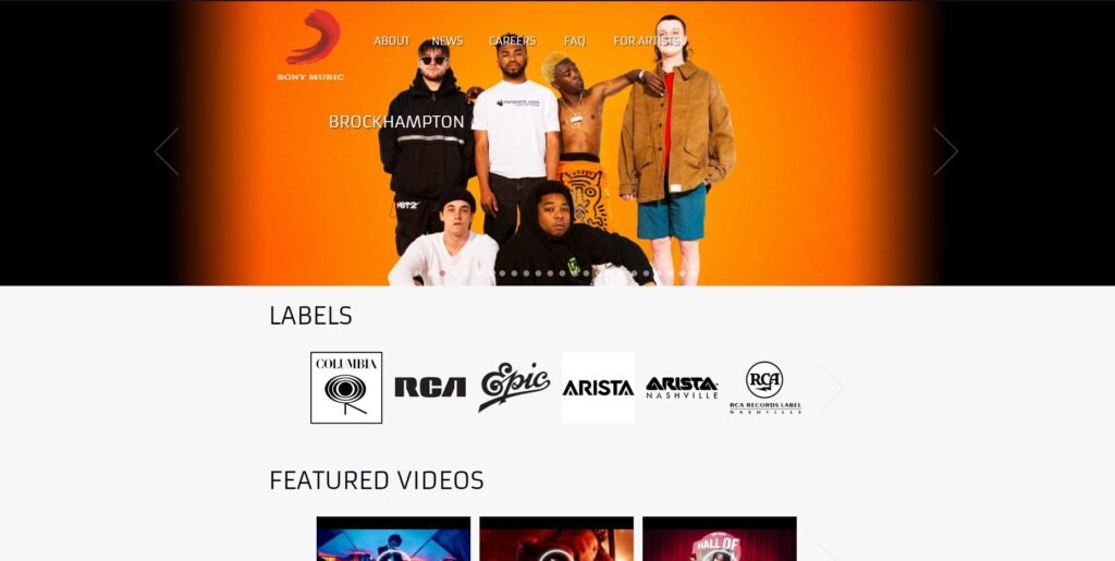 Página Web de Sony Music