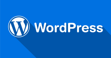 Logo de WordPress con fondo azúl