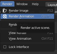 Menú Render -> Render Animation