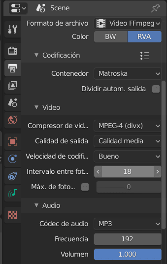 Configuración de la secuencia