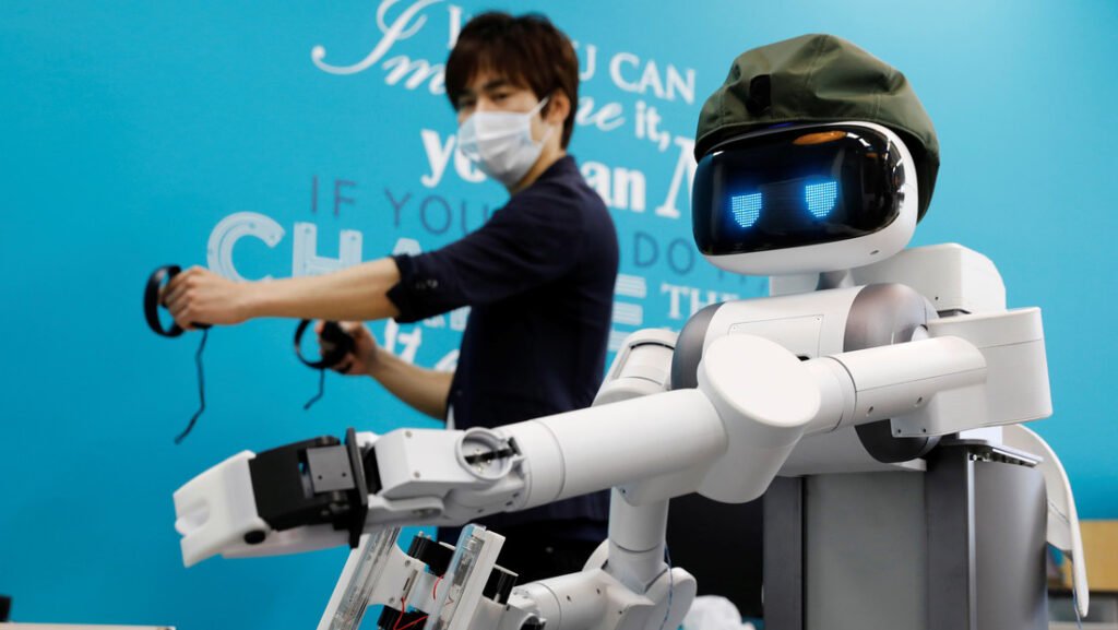 Fotografía robot imitando a un humano