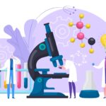 Científicos, realizando experimentos para contestar preguntas a base de la quimica