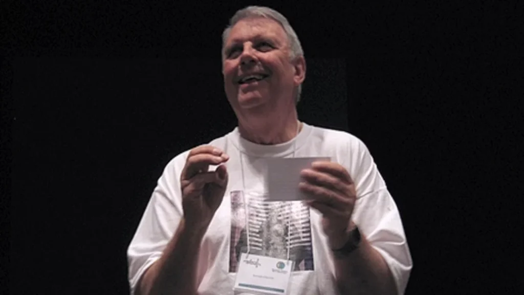 Ranulph Glanville conducting rehearsal for 'Sitting Wave' in the EMPAC Theater