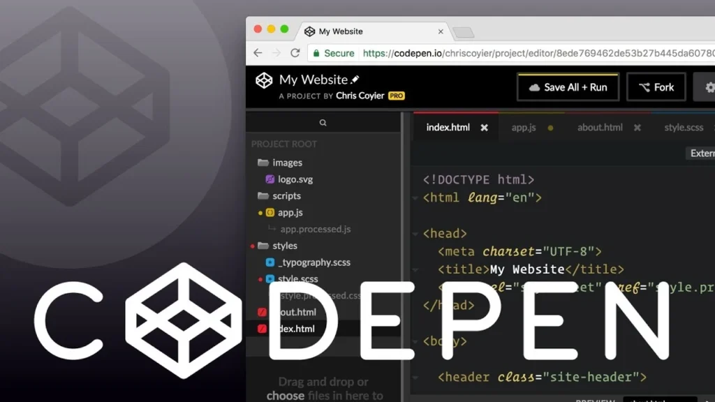 Interfaz de CodePen