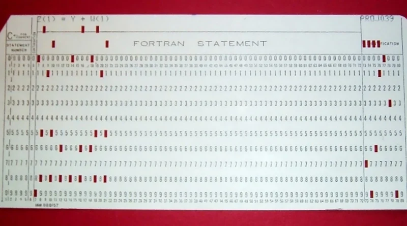 Tarjeta de Fortran en 1957
