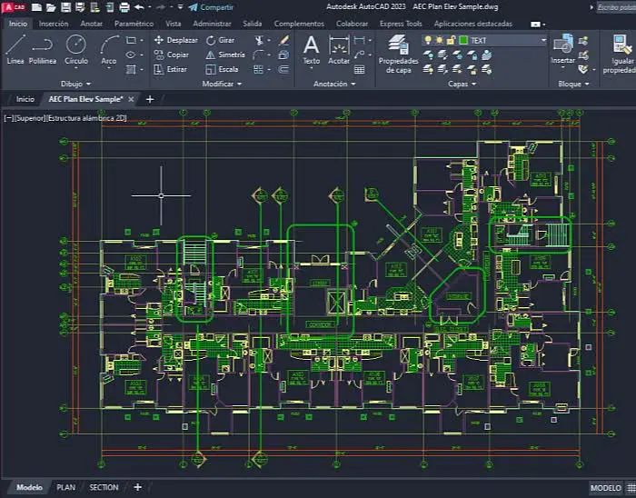 Desarrollo de diseño en 2D en Autocad