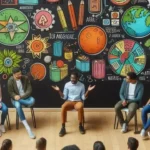 Personas discutiendo analogías en la educación.