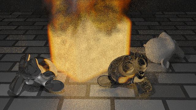 Simulacion de un objeto en llamas