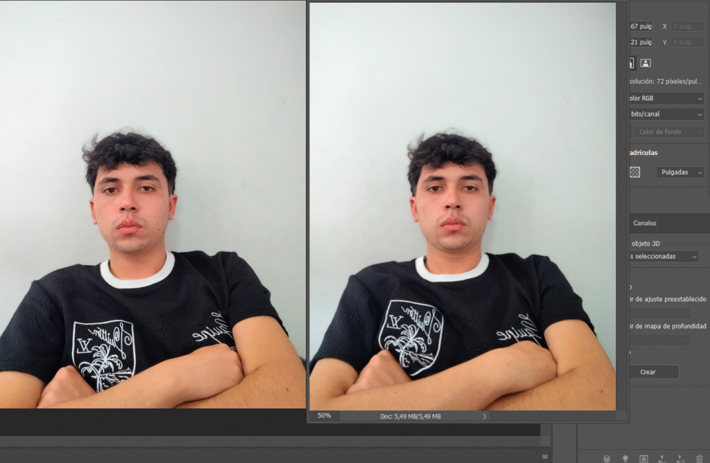 fotografía  tomada desde dos ángulos diferentes.