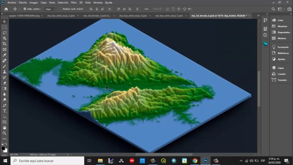 Modelo digital de terreno aplicado a la creación automática de mundos 3D en entornos VR