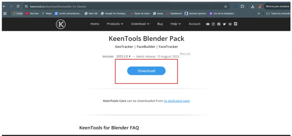 rostro 3D Blender FaceBuilder modelado