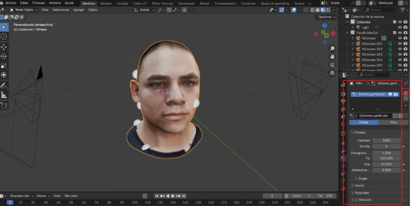 cabello digital en Blender