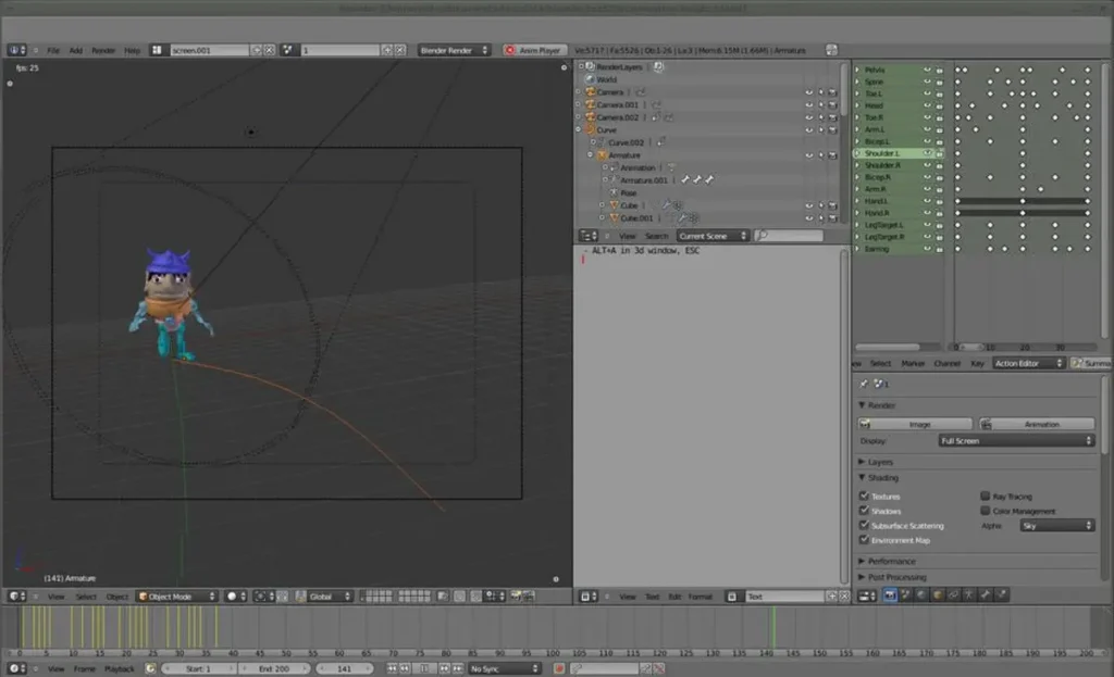 Interfaz antigua de Blender