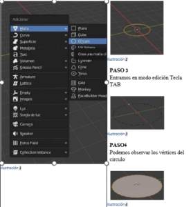 Creación de la base del mug utilizando un círculo en Blender.