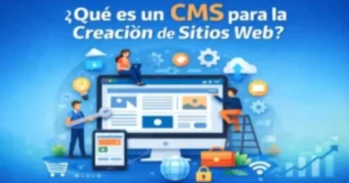 La portada muestra un monitor con un CMS en uso, personas gestionando el sitio y íconos tecnológicos alrededor, representando la creación y administración de páginas web de forma sencilla.