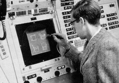 Ilustración de la interfaz del sistema Sketchpad en la computadora TX-2.