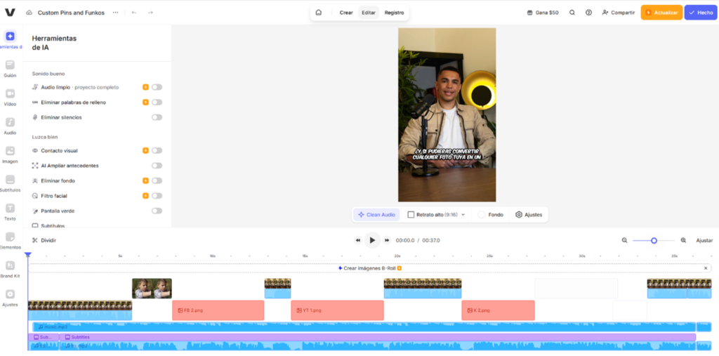 Edición de Video después de ser generado por la IA