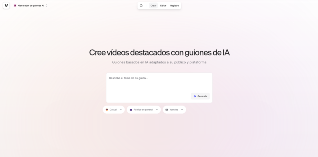 Casilla para indicar a la IA como quiero el video
