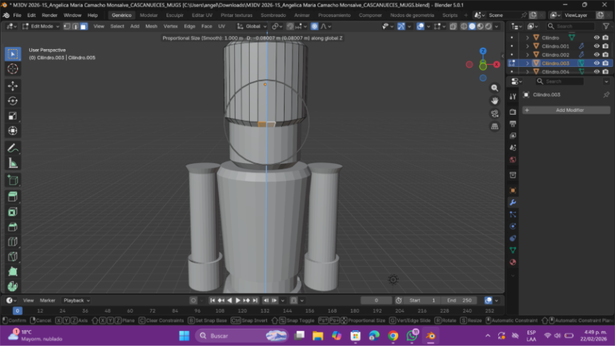 Ajustar con proportional editing_1