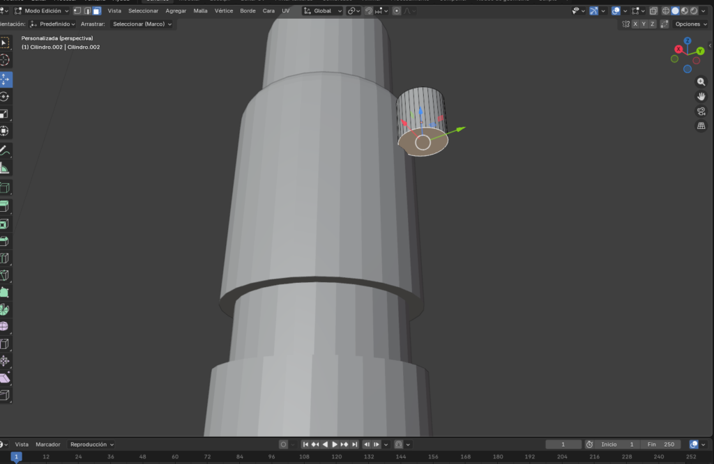 Figura 15. Extrusión de brazo derecho