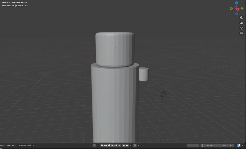 Figura 8. Modelado cascanueces en modo objeto