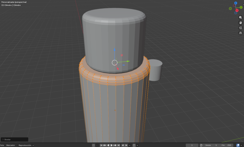 Figura 9. Aplicación de Bevel para el cuerpo