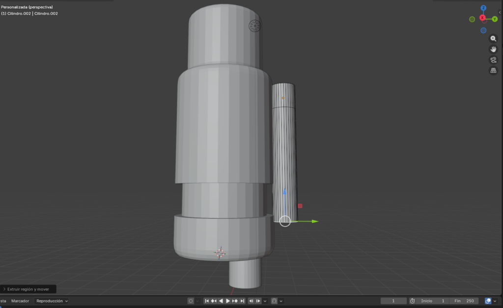 Figura 16. Extrusión en eje Z