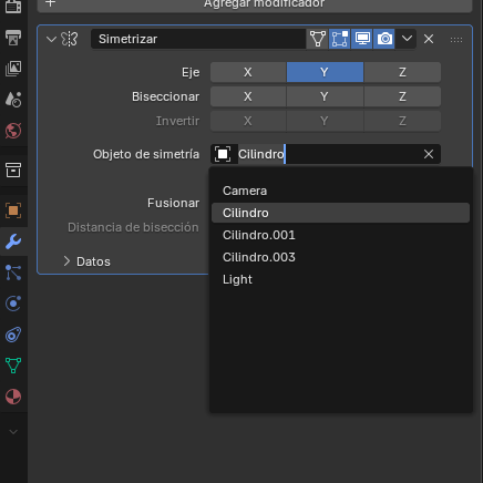 Figura 26. Configuración de simetría