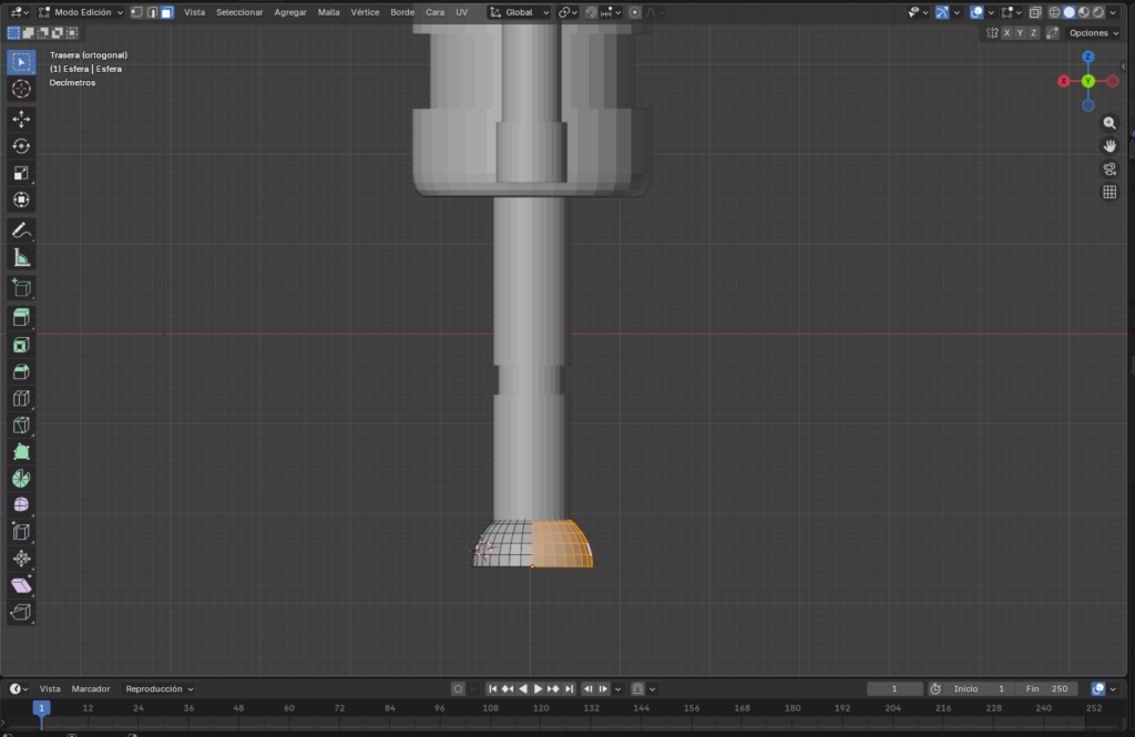 Figura 40. Selección de mitad de caras del zapato