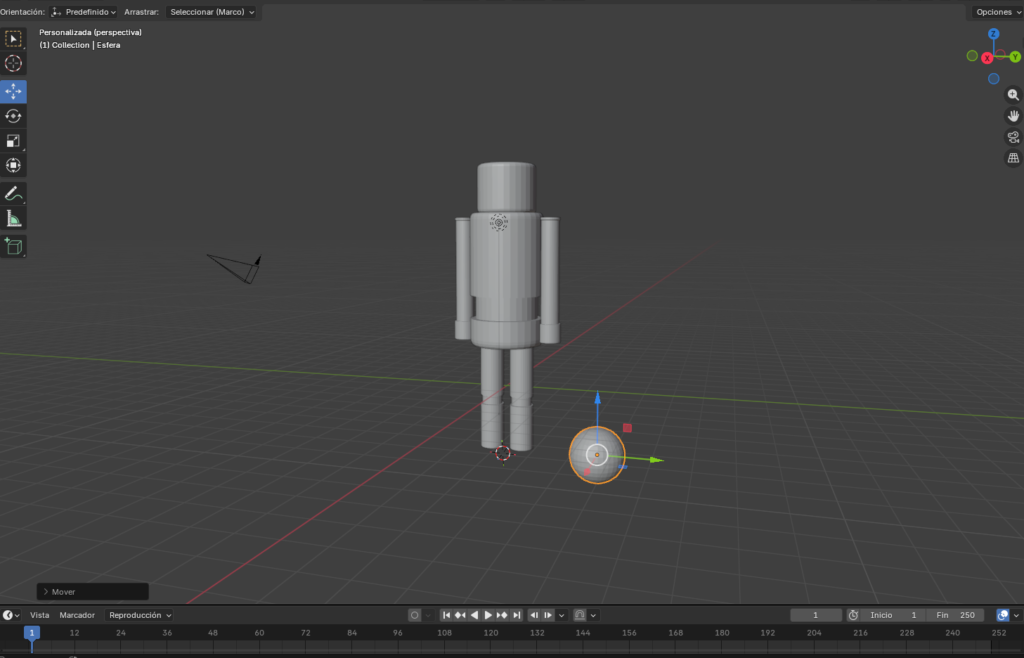 Figura 33. Creación de esfera para el zapato