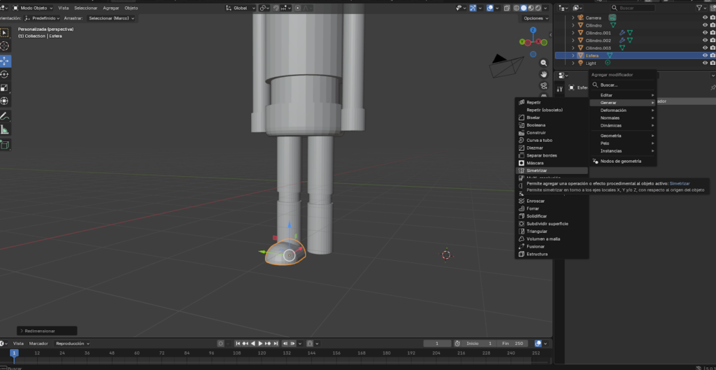 Figura 43. Aplicación de modificador simétrico