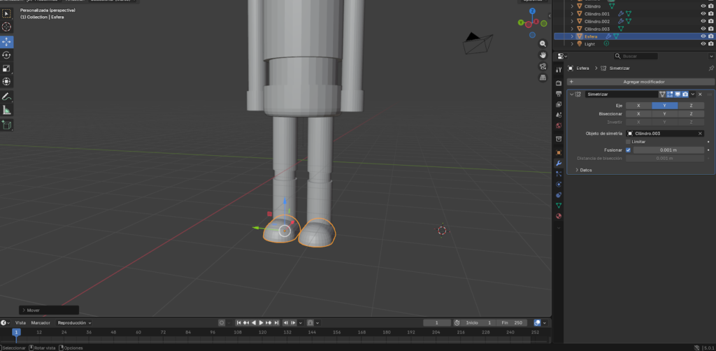 Figura 44. Configuración del panel de simetría