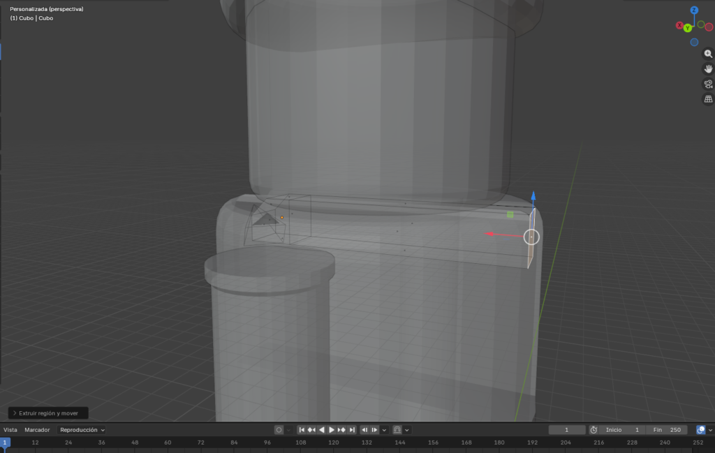 Figura 66. Extrusión de cara del cubo