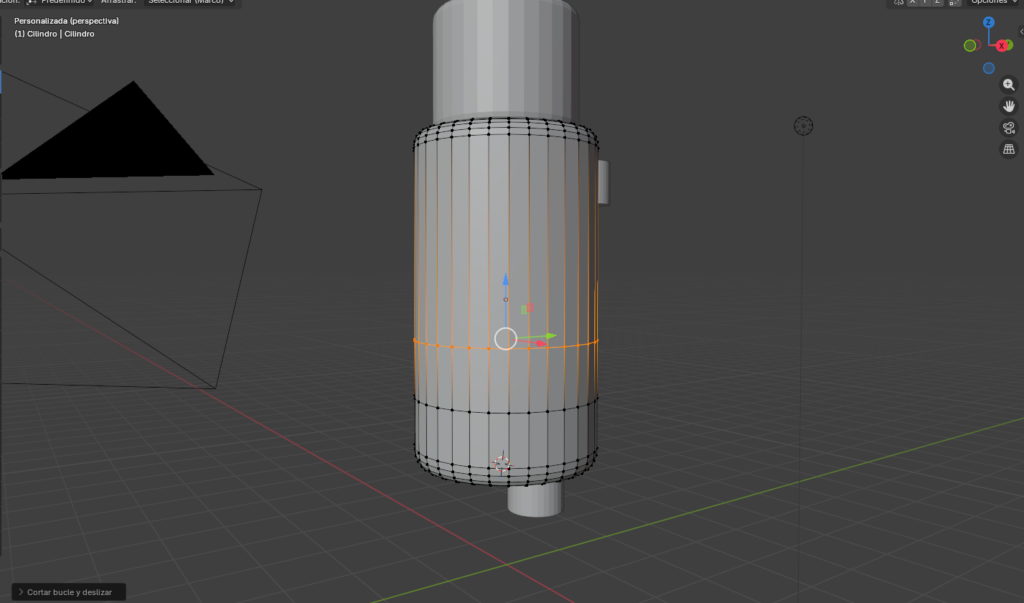 Figura 11. Creación de loop cut para el cinturón