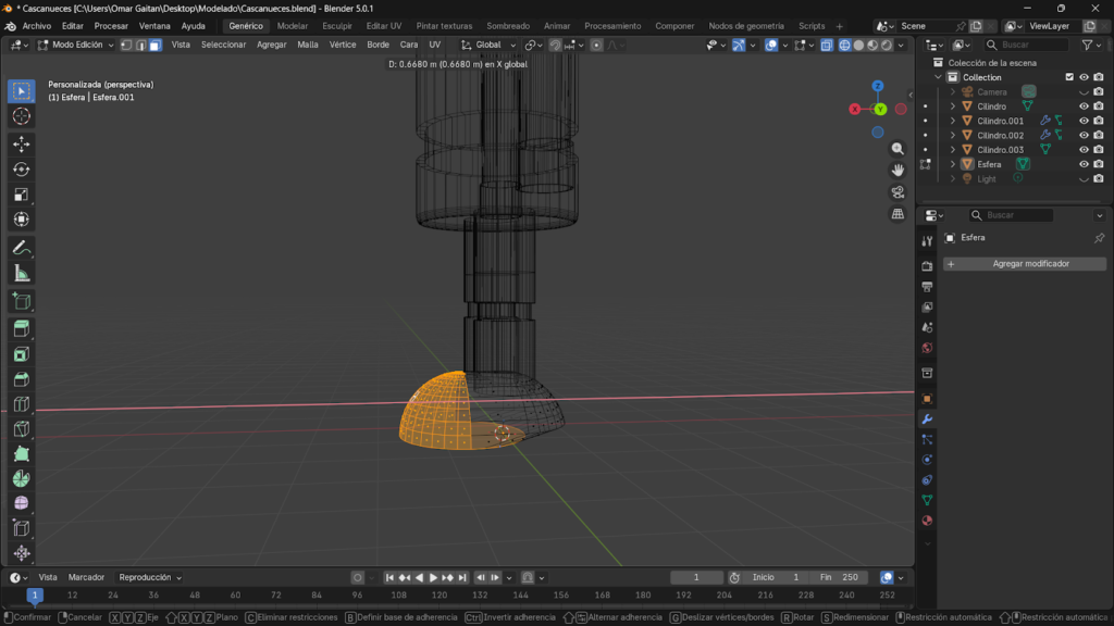 Estirando el modelado del zapato