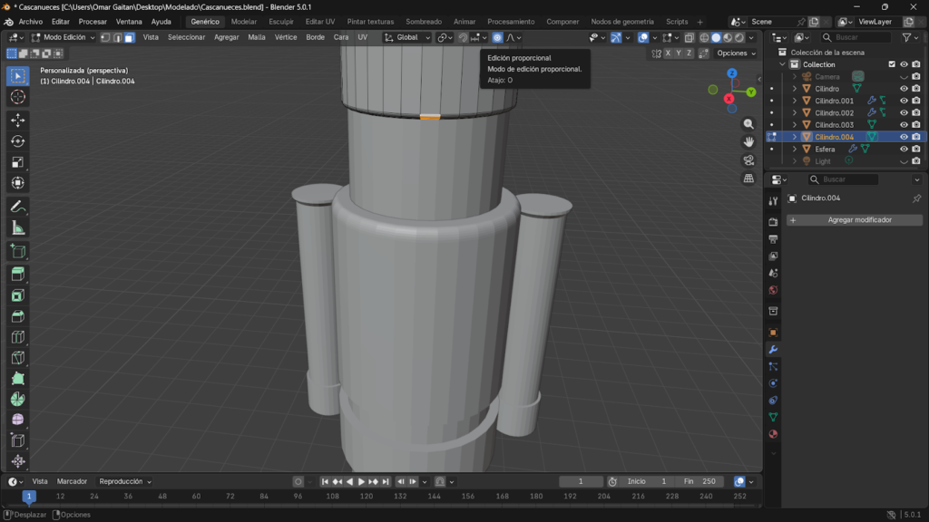 Editando el sombrero
