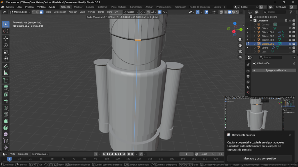 Ajustando la curva del sombrero