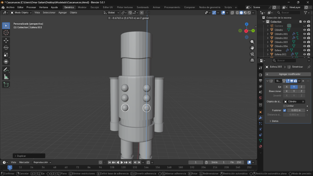 Duplicando el modelado de los botones