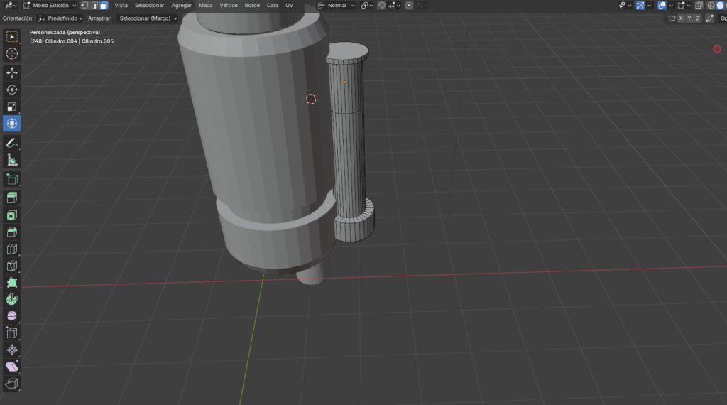 “Extrusión superior del brazo para formar la hombrera del uniforme.”