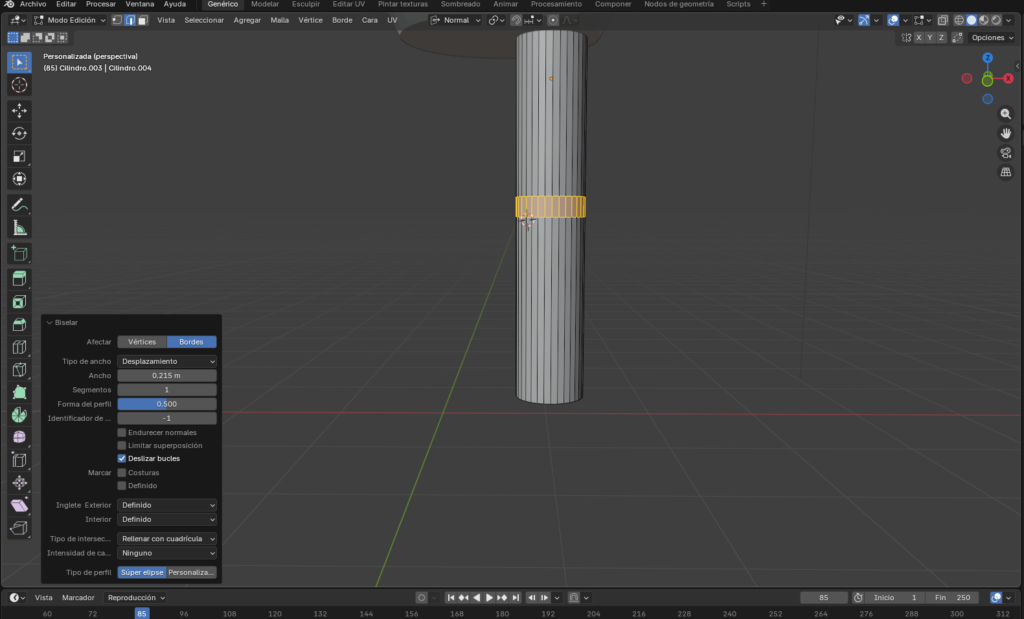 “Suavizado de la pierna con corte y bisel para mejorar la forma.”