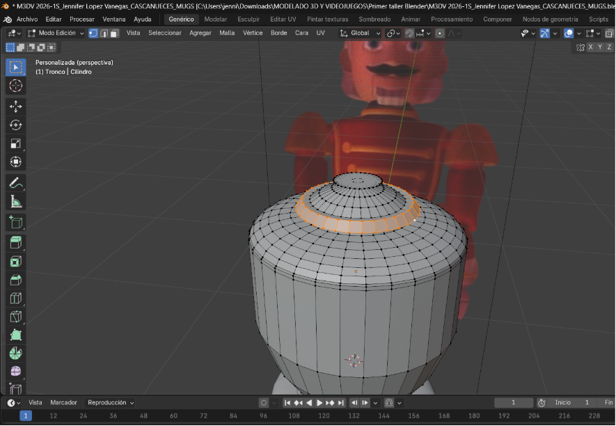 Extrusión de vértices seleccionados