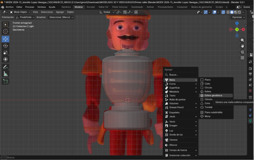 Inserción de primitiva: Esfera geodésica