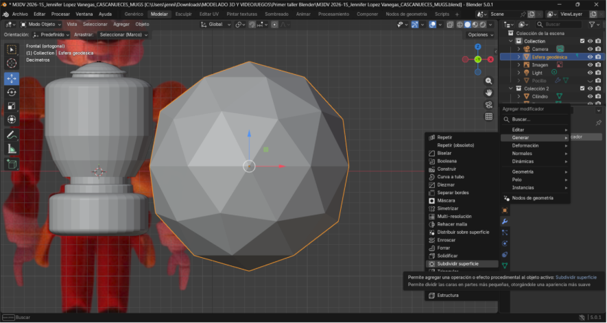 Modificador de Subdividir superficie