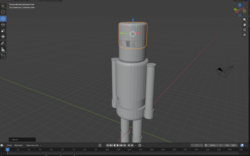 Figura 45. Creación del cilindro para el sombrero