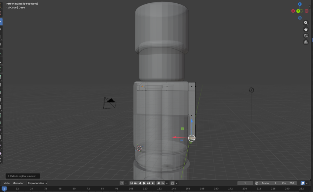 Figura 69. Extrusión de cara inferior en eje Z