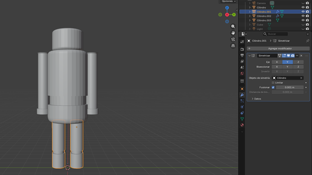 Visualizacion de  la Herramienta de Simetrizar
